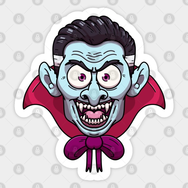 Vampire Face Sticker by TheMaskedTooner